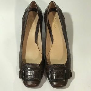 Cole Haan Brown Croc-Embossed Heels